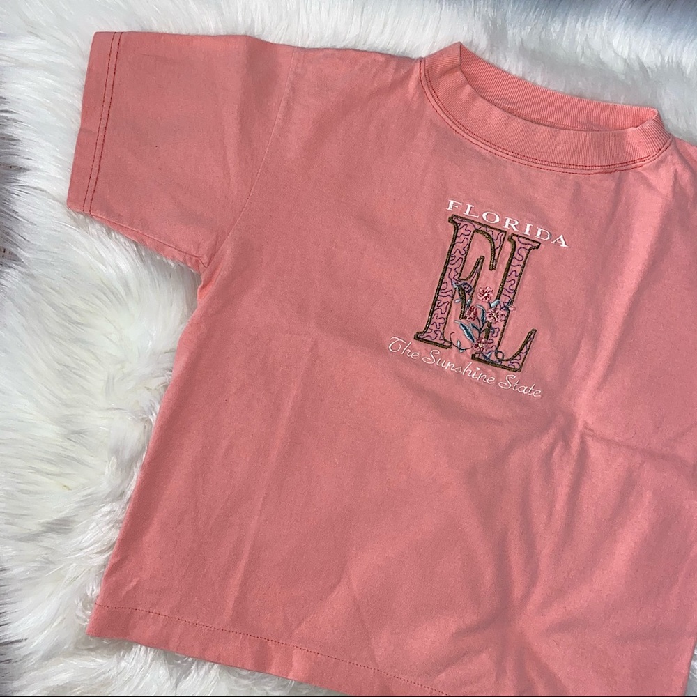 Vintage | Florida Mauve Pink Embroidered Tee